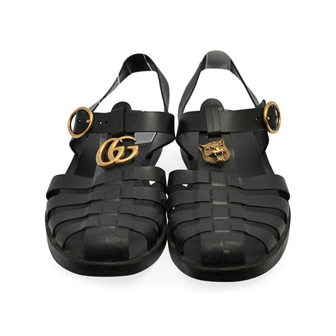 gucci black rubber sandals.